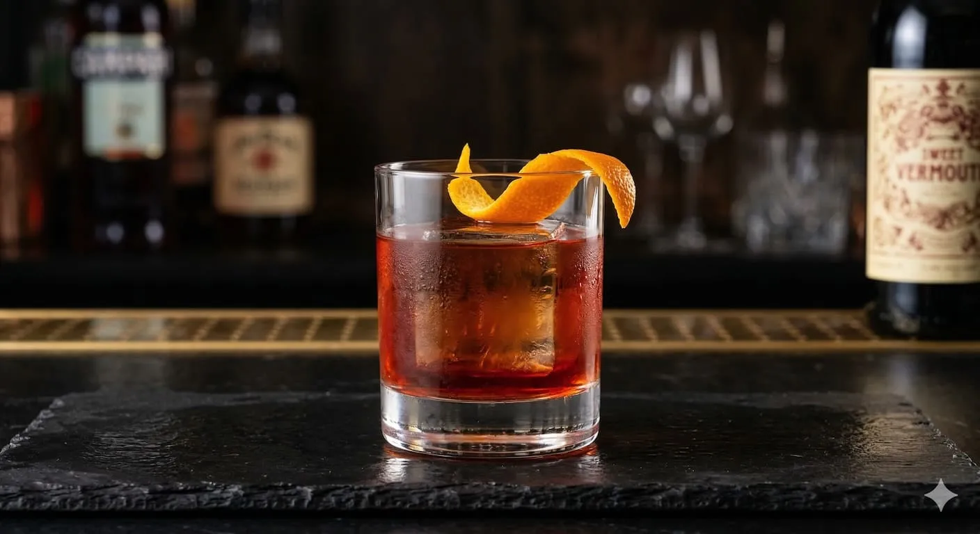 A beautiful Boulevardier cocktail