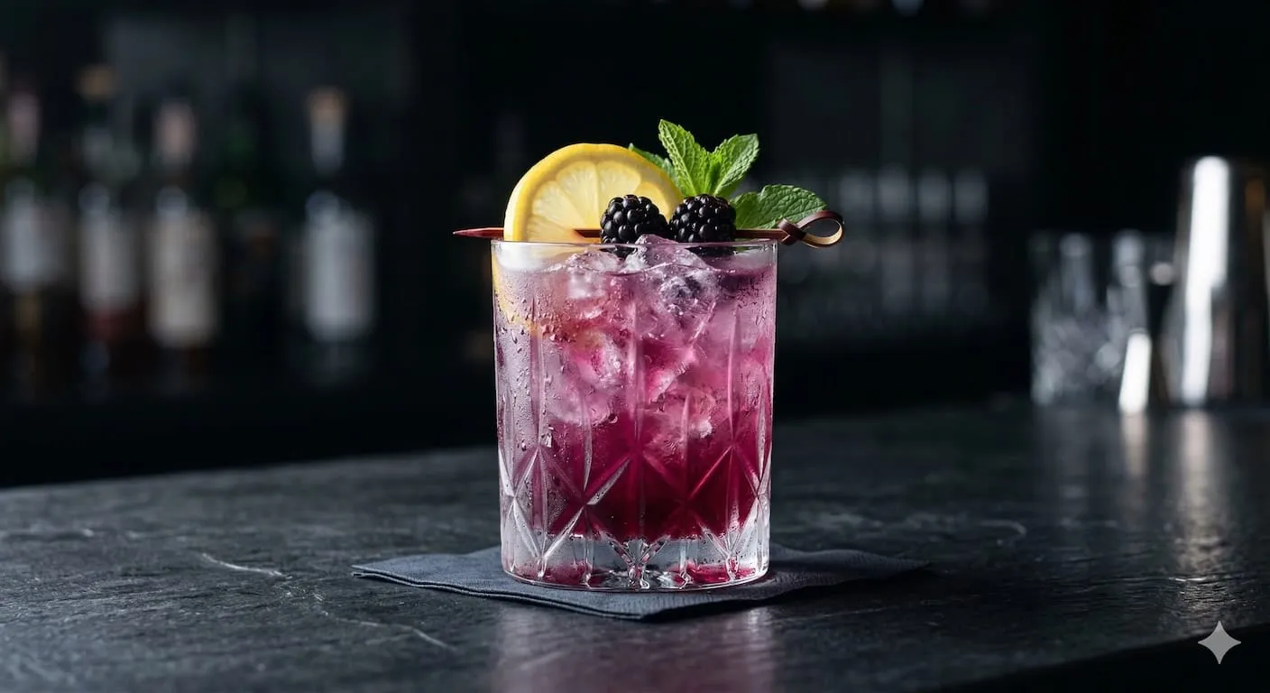 A beautiful Bramble cocktail