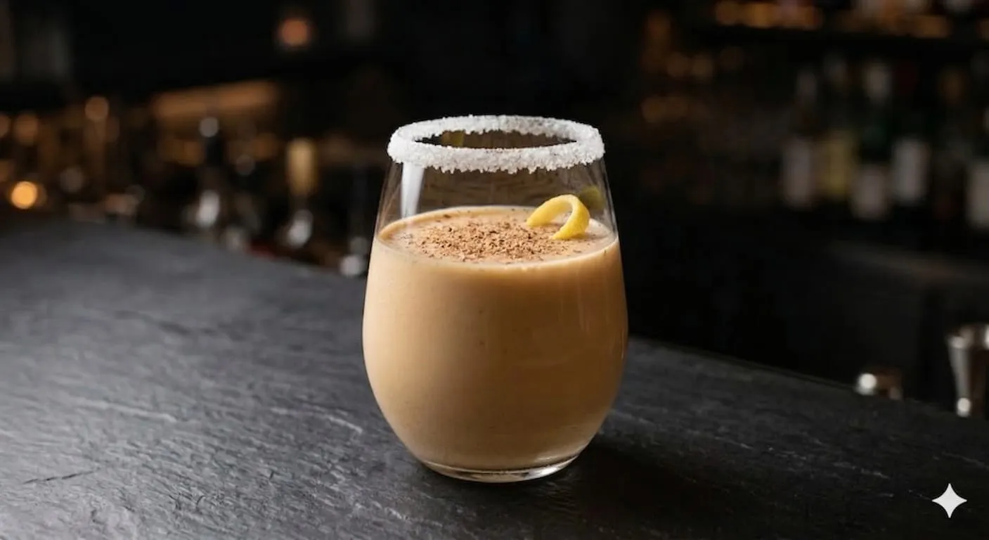 A beautiful Brandy Egg Nog cocktail