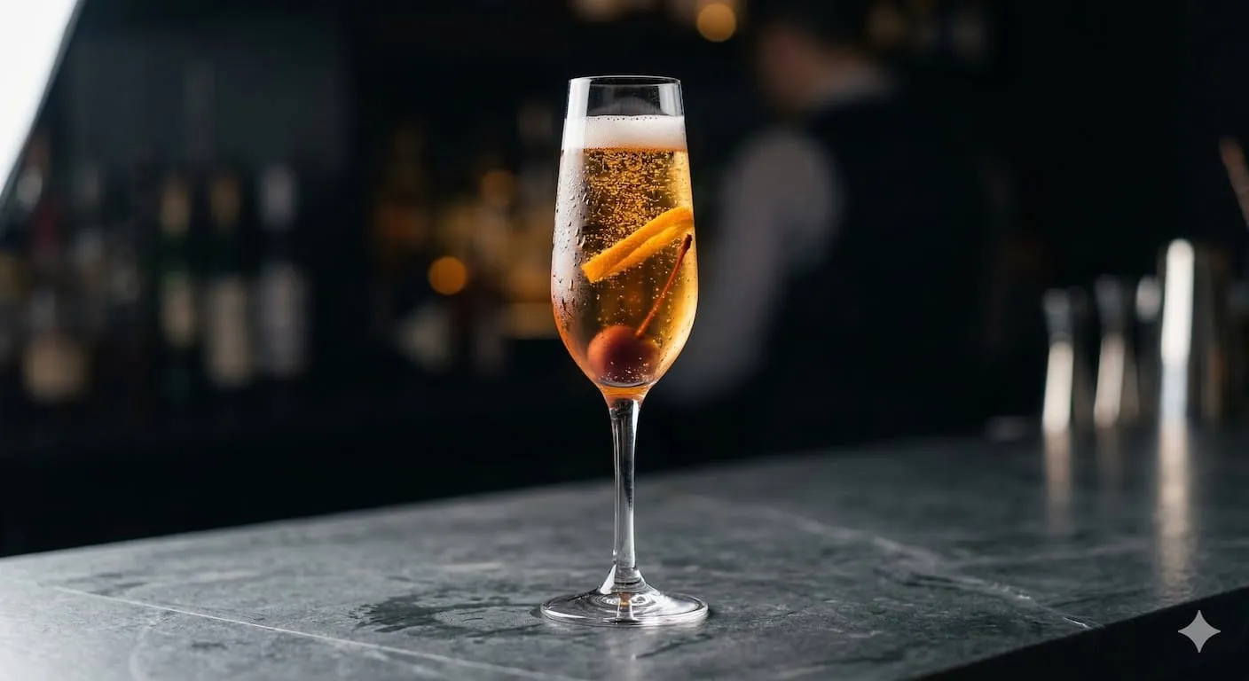A beautiful Champagne Cocktail cocktail