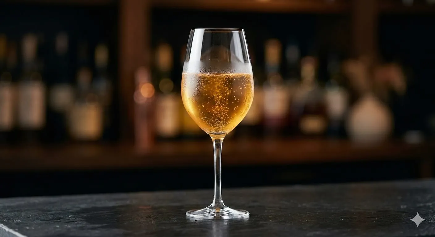 A beautiful Champagne Pick Me Up cocktail