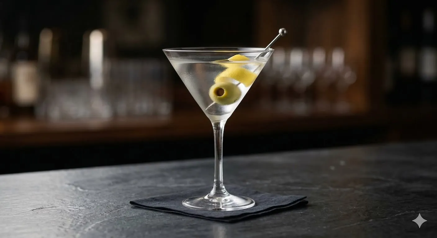 A beautiful Dry Martini cocktail