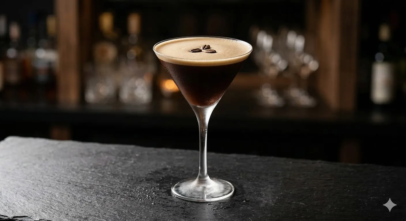 A beautiful Espresso Martini cocktail