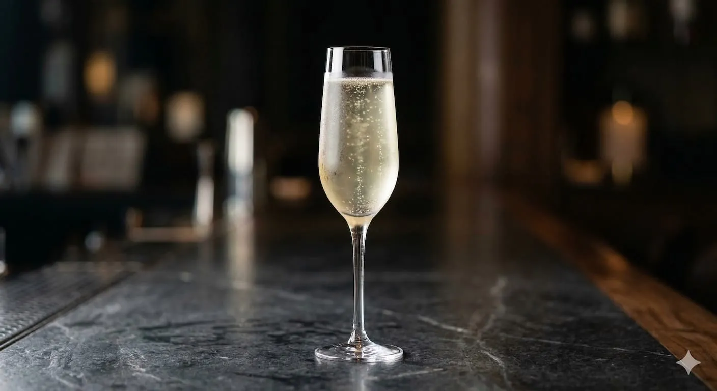 A beautiful French 75 cocktail