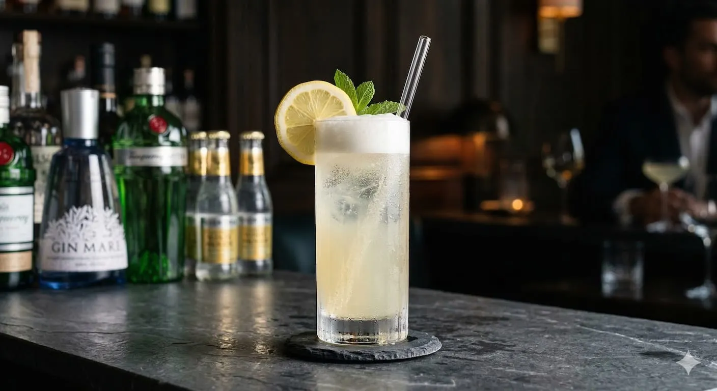 A beautiful Gin Fizz cocktail