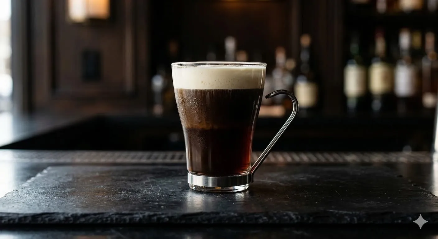 A beautiful Irish Coffee cocktail