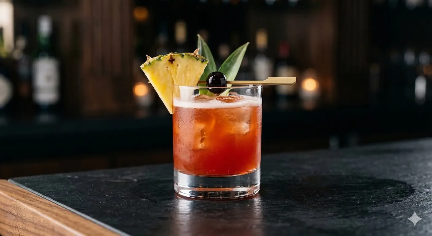 A beautiful Jungle Bird cocktail