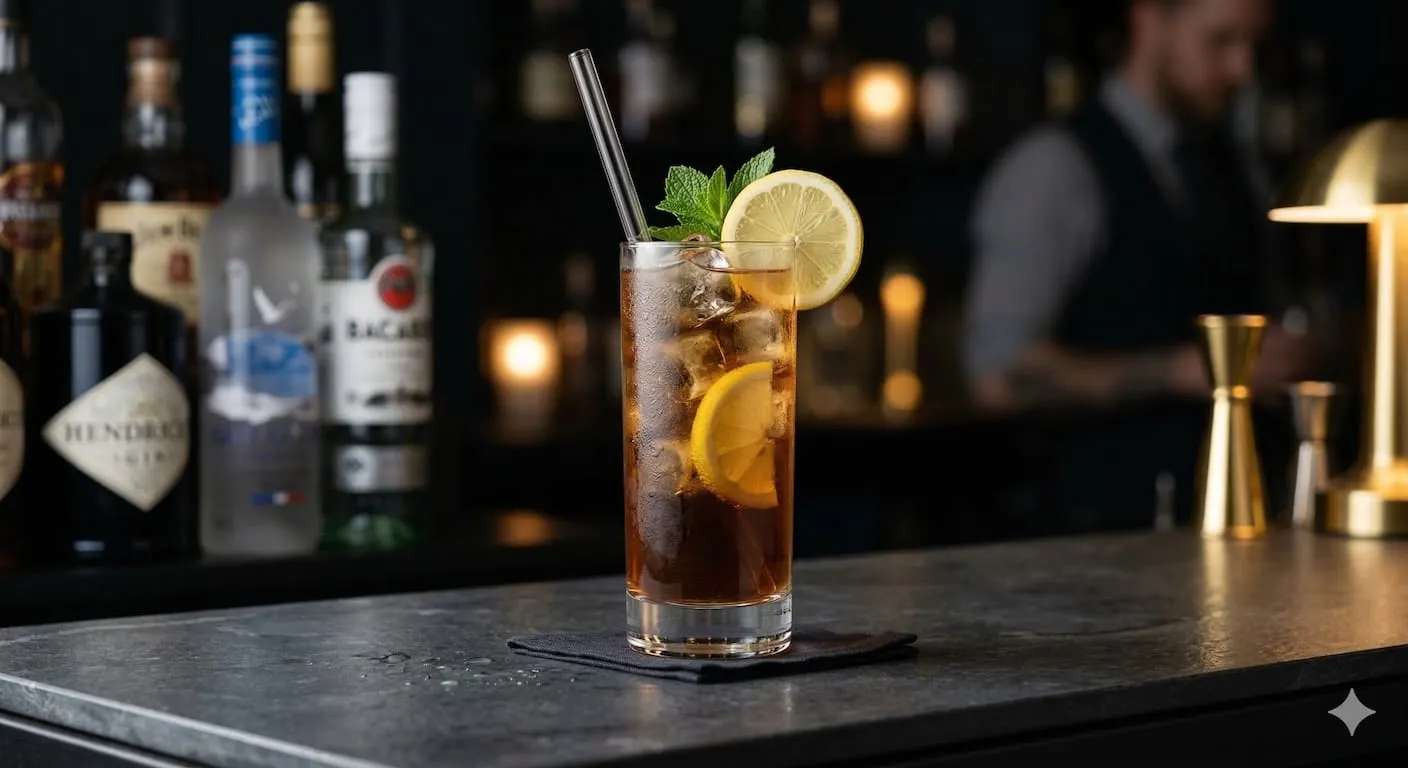 A beautiful Long Island Iced Tea cocktail