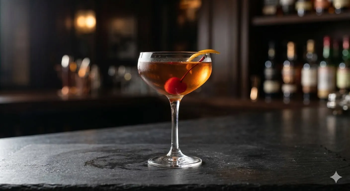 A beautiful Manhattan cocktail