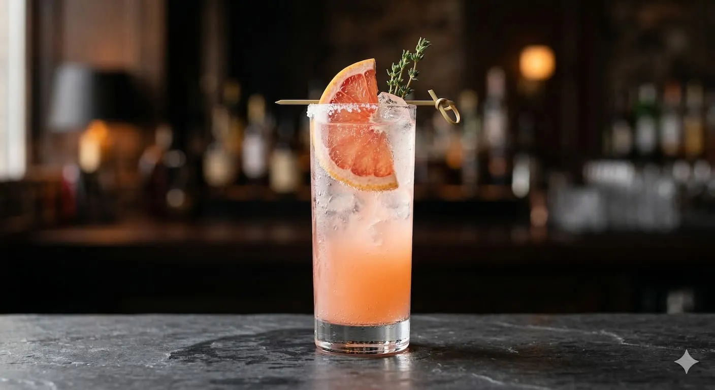 A beautiful Paloma cocktail