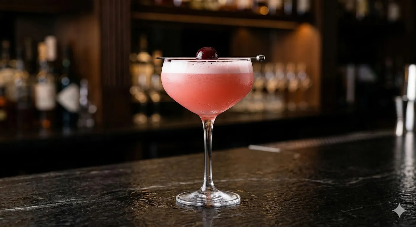 A beautiful Pink Lady cocktail