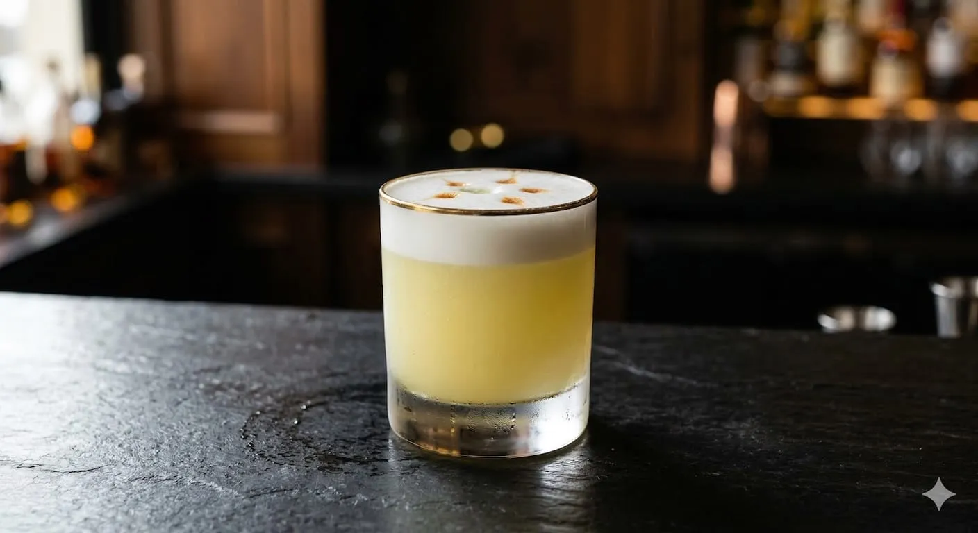 A beautiful Pisco Sour cocktail