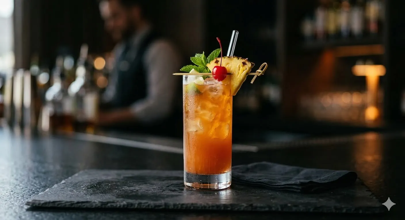 A beautiful Planter's Punch cocktail
