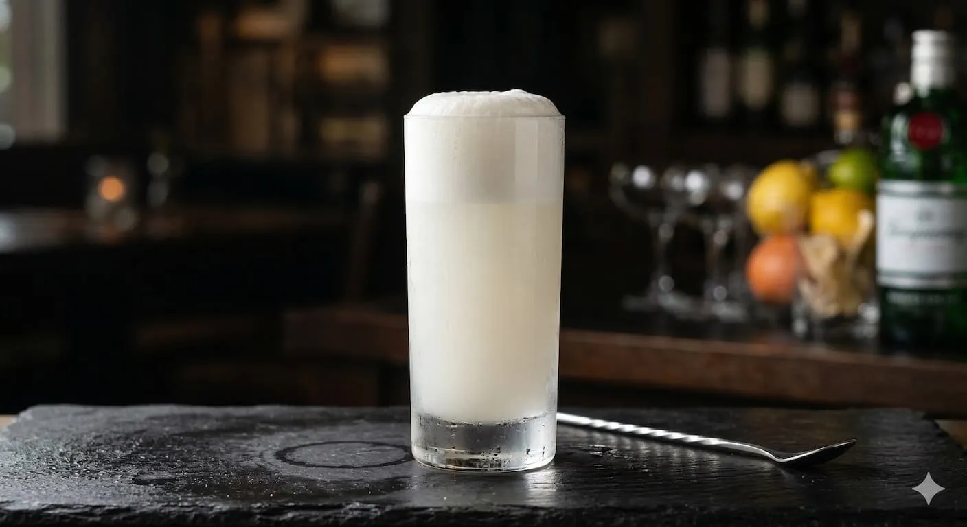 A beautiful Ramos Gin Fizz cocktail