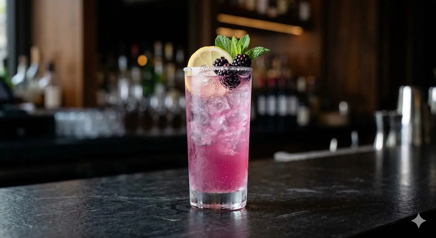 A beautiful Russian Spring Punch cocktail