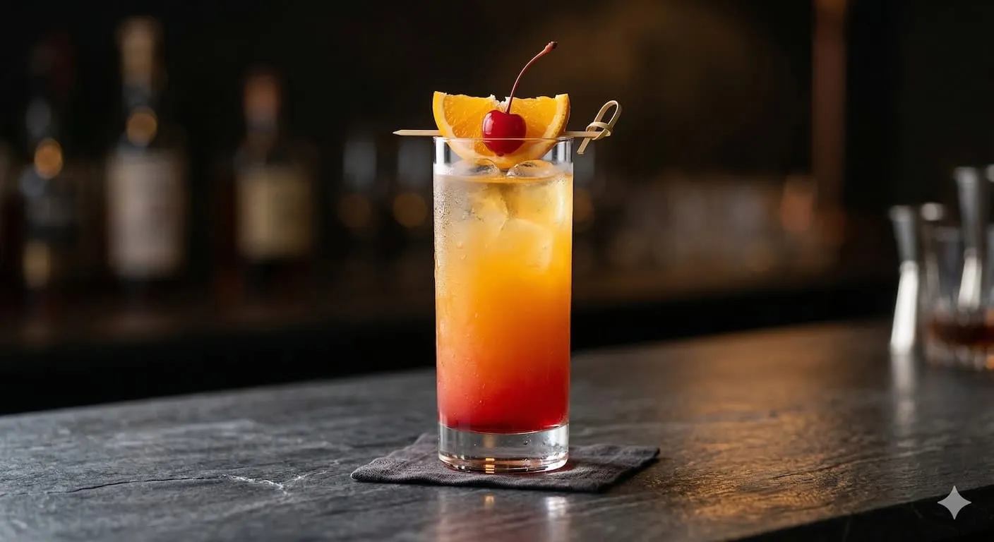A beautiful Tequila Sunrise cocktail