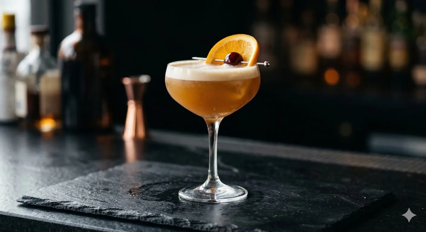 A beautiful Whiskey Sour cocktail